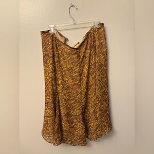 Rena Rowan Asymmetrical Skirt in Brown and Gold